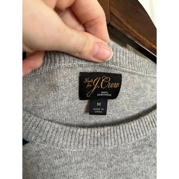 J. Crew Striped Cashmere Pullover Sweater Gray Multi Size Medium - Picture 4 of 8